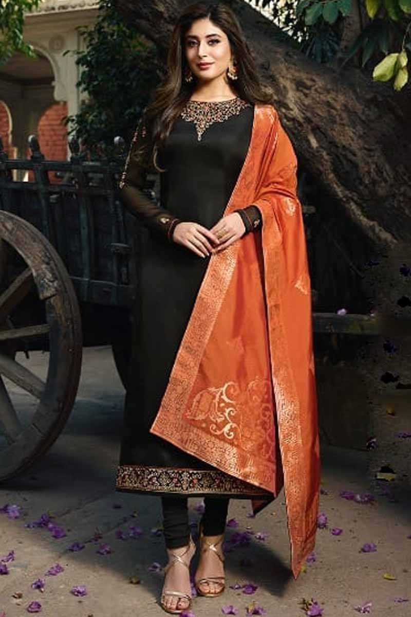 Black deals churidar designs