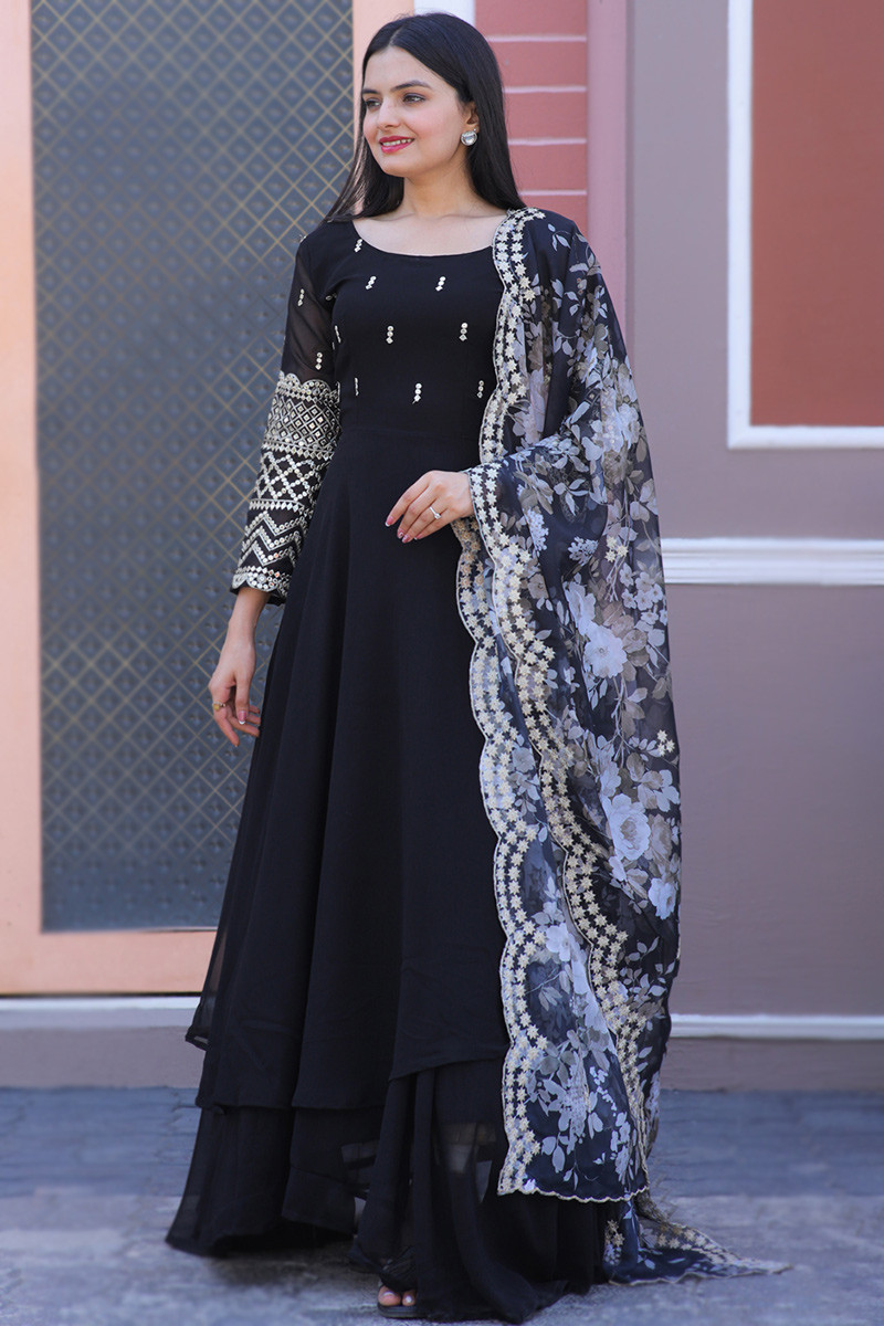 Black frock suit design top