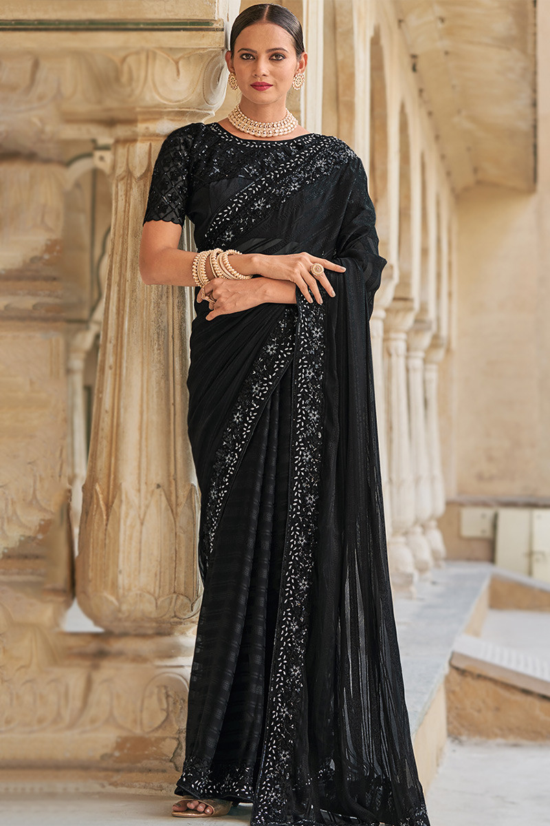 Georgette party wear saree 2025
