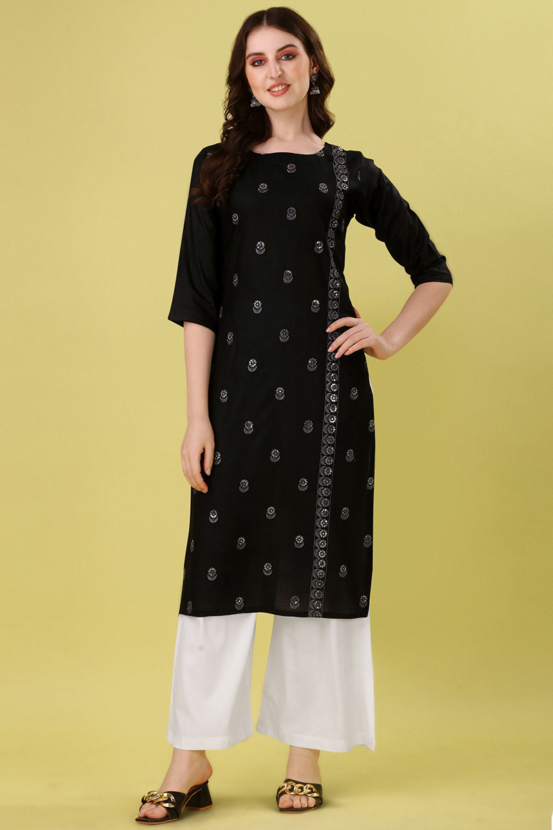 Black kurti outfits top