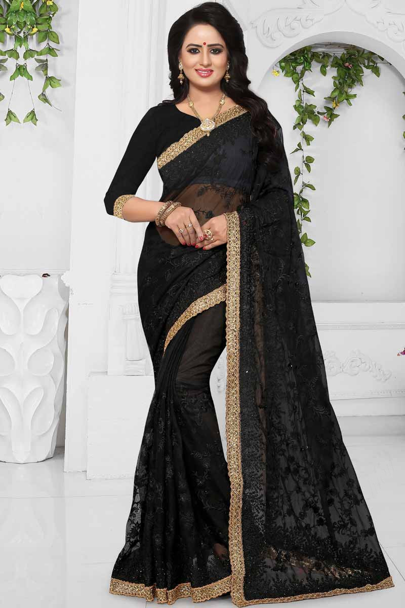 Black shop saree collection