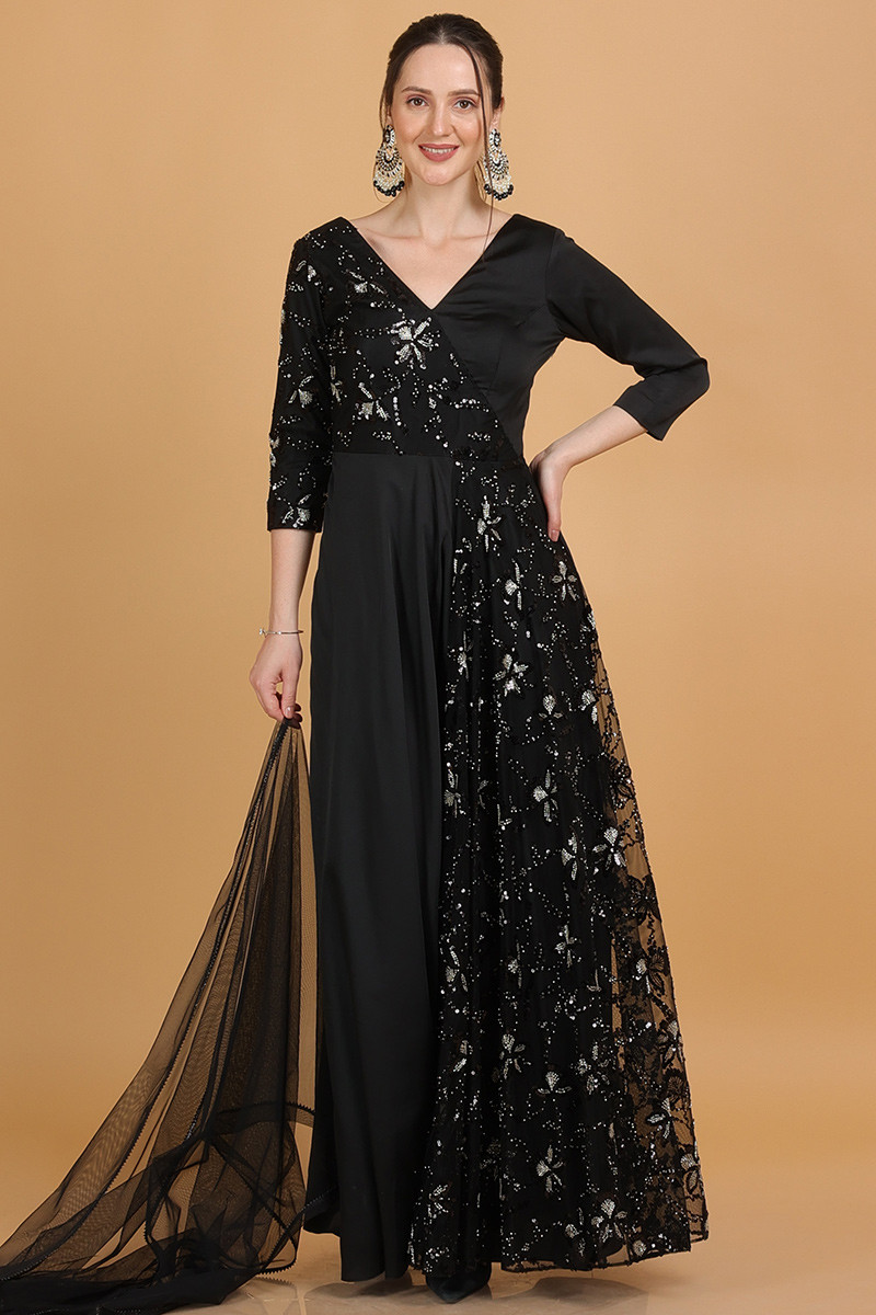 Black western online gown