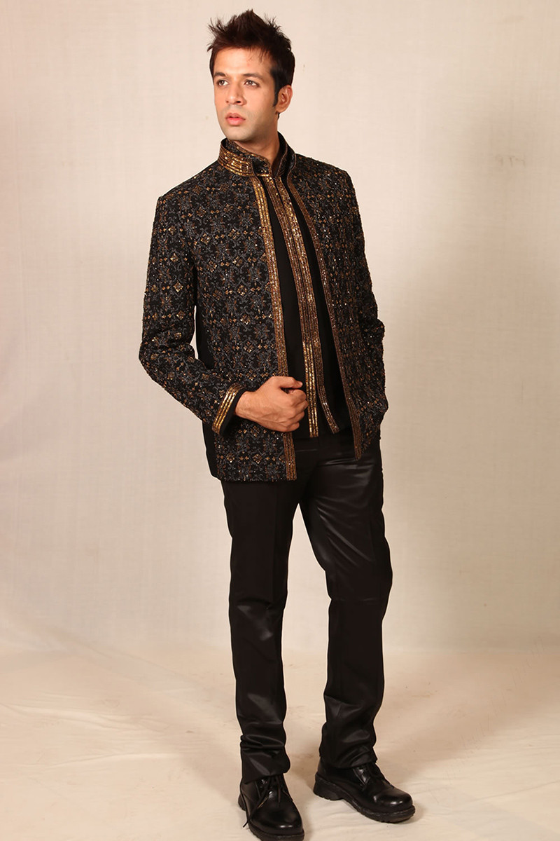 Jodhpuri 2025 sherwani black