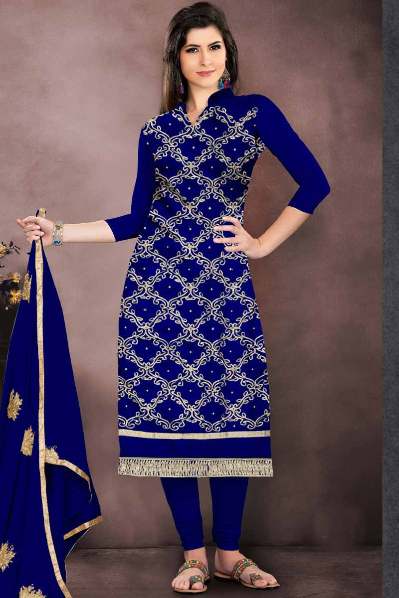 Buy Women's Grey Cotton Embroidered SemiStitched Salwar Suit Dress Material  with Digital Printed Dupatta Incomplete Online at Best Prices in India -  JioMart.