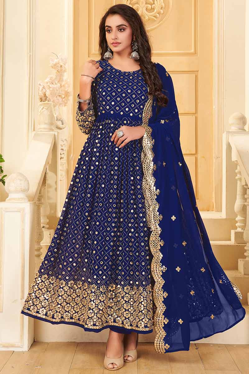 Buy 44/L Size Anarkali Gown Navratri Bollywood Anarkali Suits