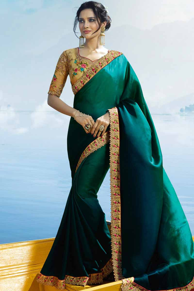 Beautifully Designed Georgette 1 Min Ready to Wear Saree, Stitched