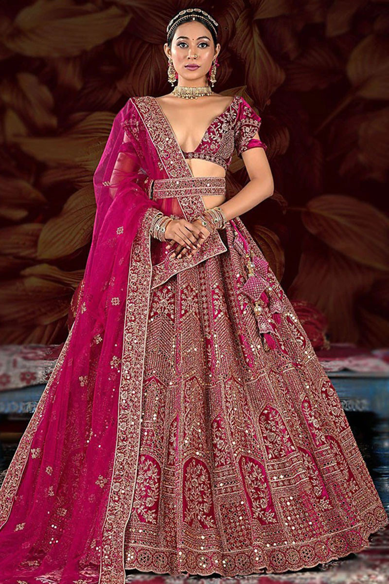 Rose colour bridal lehenga sales