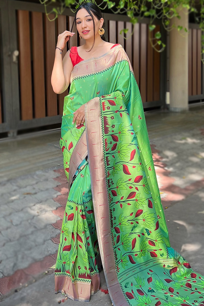Silk paithani peacock border saree | Mohini