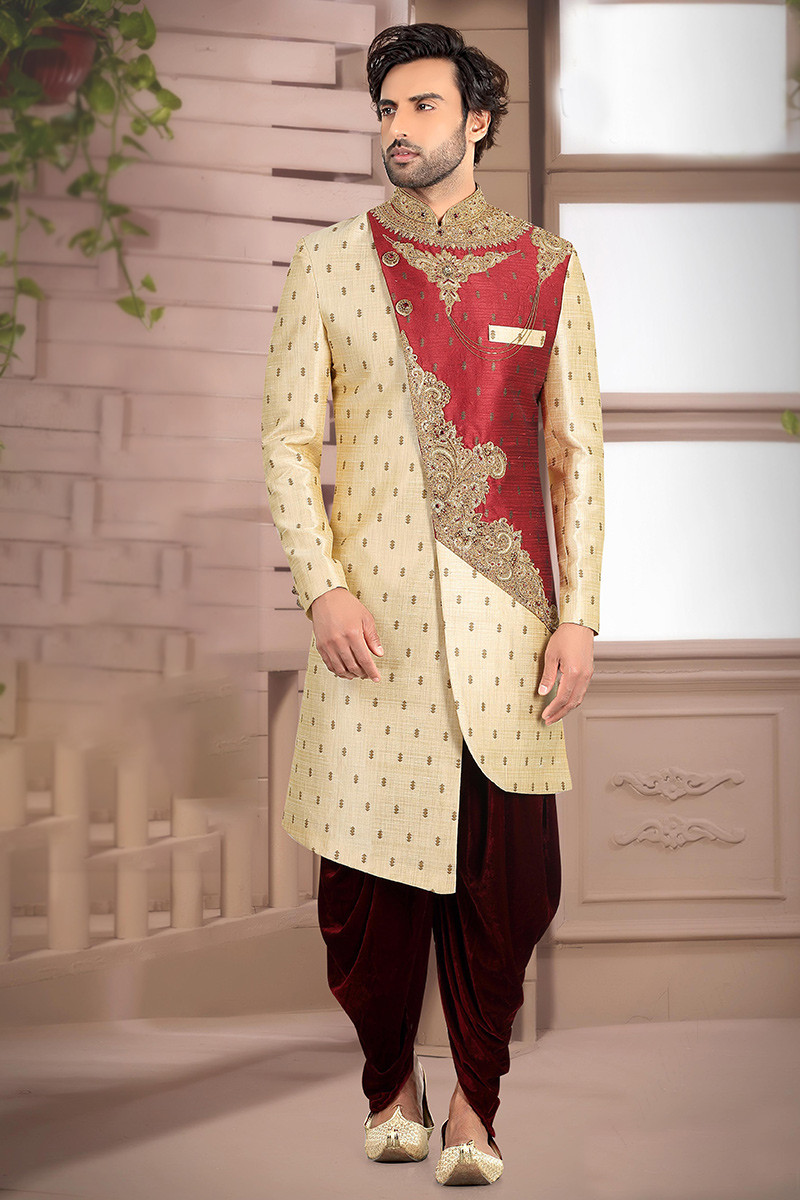 Mens Wedding Wear Traditional Ethnic Wear Embroidered Sherwani Dress From  India | eBay