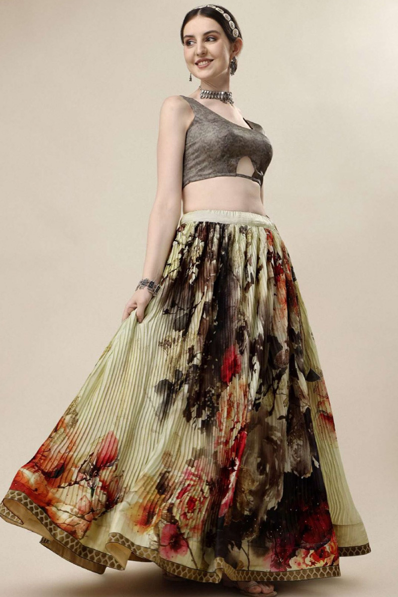 Satin store lehenga skirt