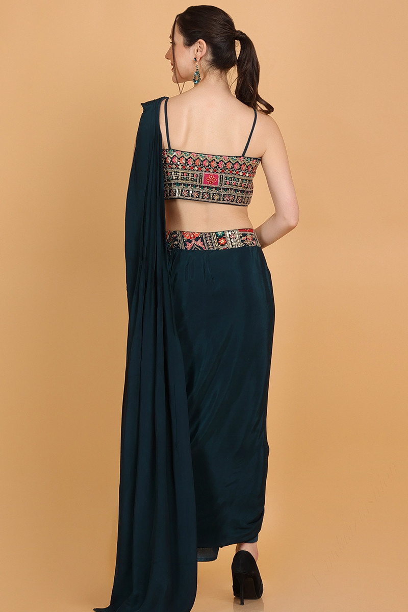 Plain Party Wear Ladies Dhoti Style Designer Saree, With Blouse Piece at Rs  22500 in Delhi