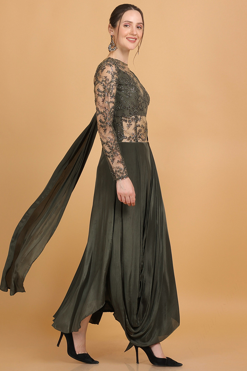 Soft top silk gown