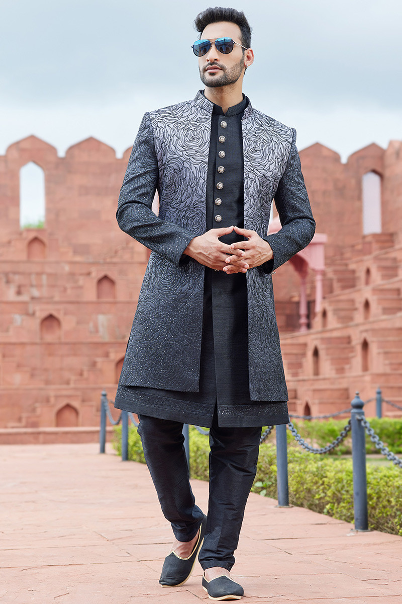 Grey blazer with turban clearance