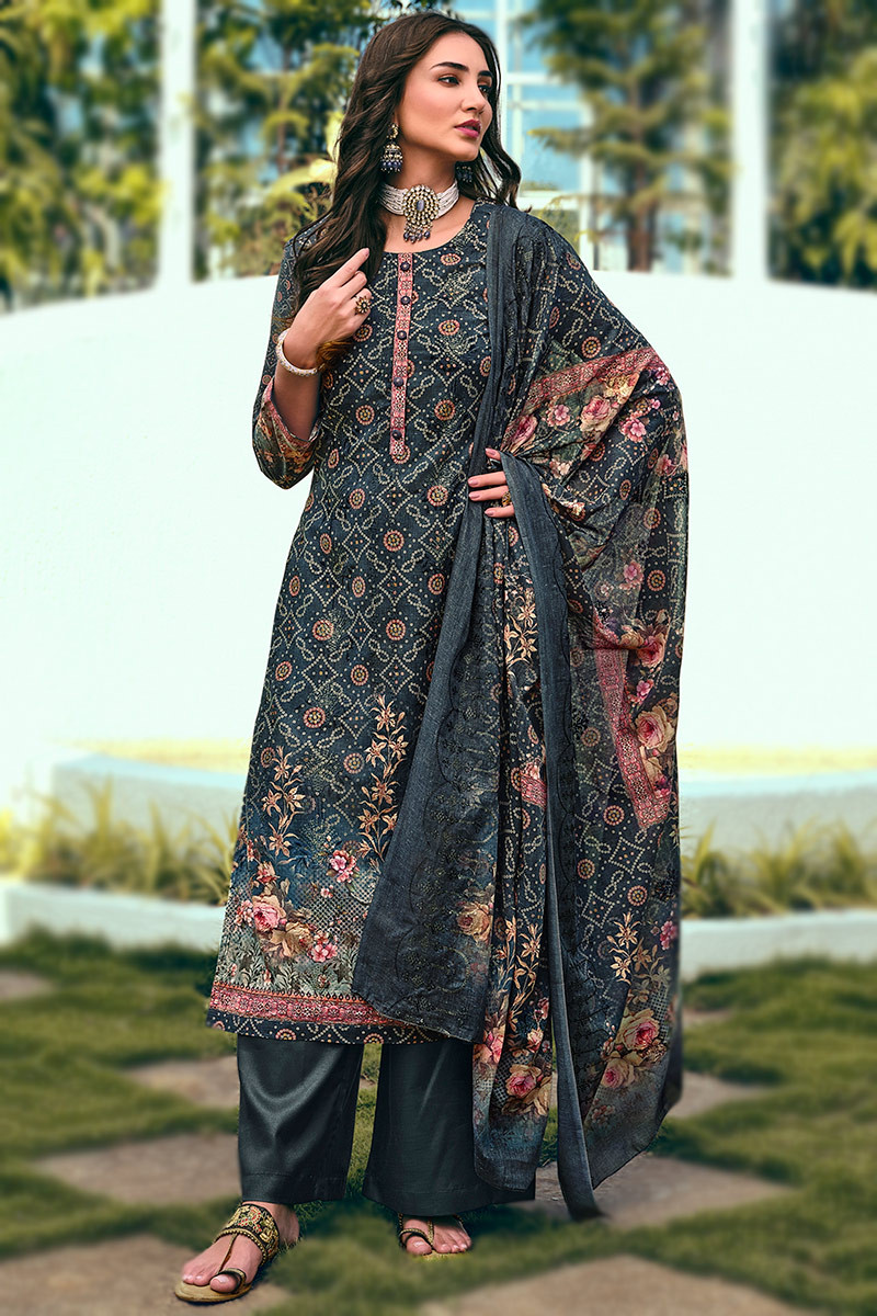 Cotton printed palazzo suit sale