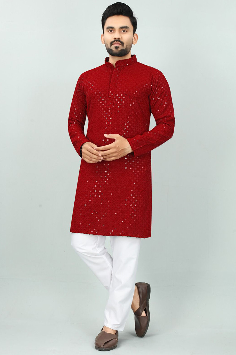 Cherry colour kurta hot sale pajama
