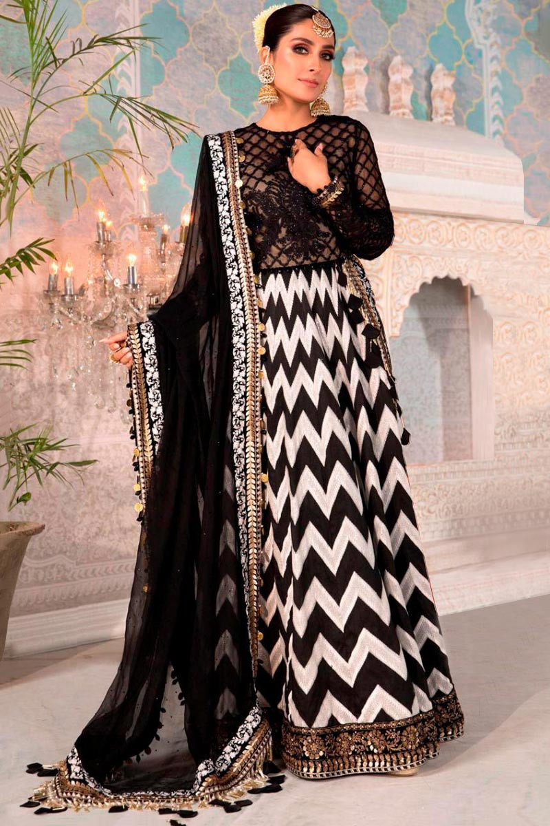 Black and white anarkali shop