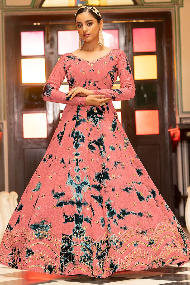 Coral online pink gown