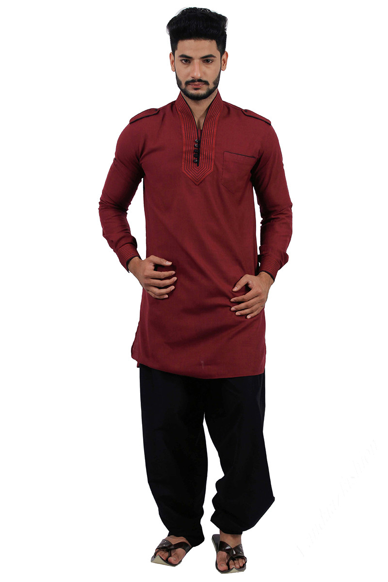 Dark maroon kurta pajama shop