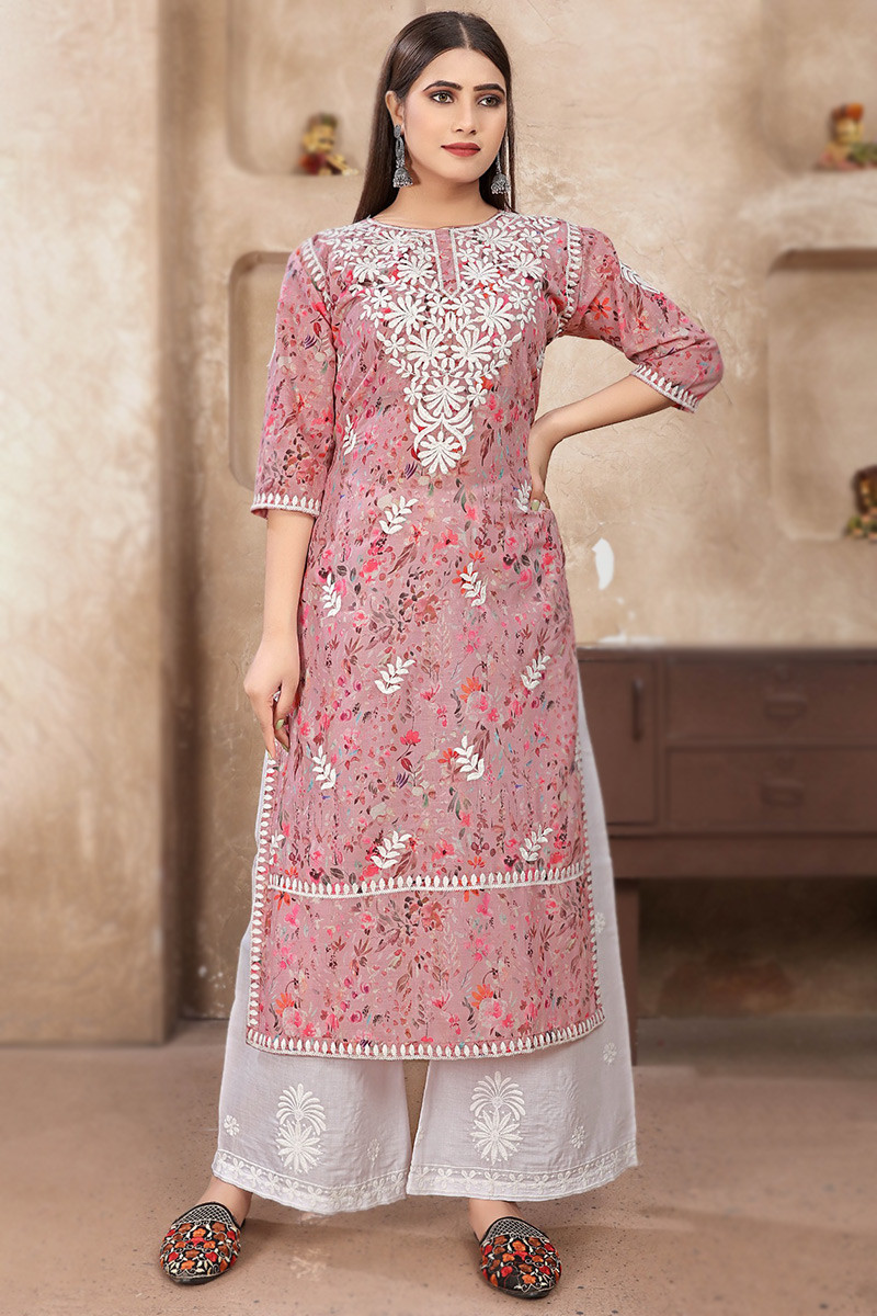 Cotton printed palazzo suit sale