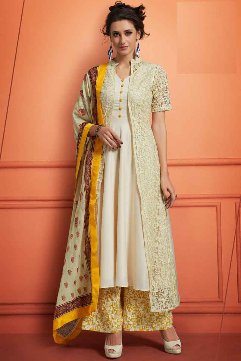 Cotton anarkali with palazzo cheap