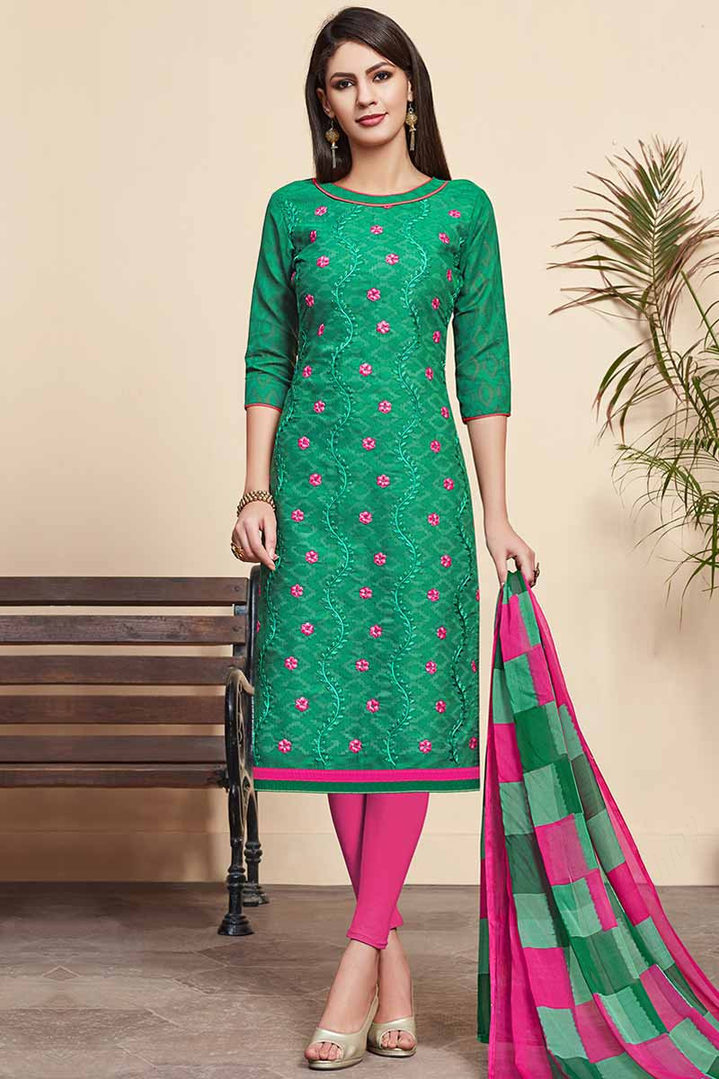 Cotton silk churidar sale