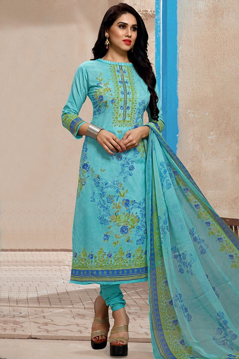 Misssone Firozi Banglori Silk Gown With Hand Dupatta - Dmv12514