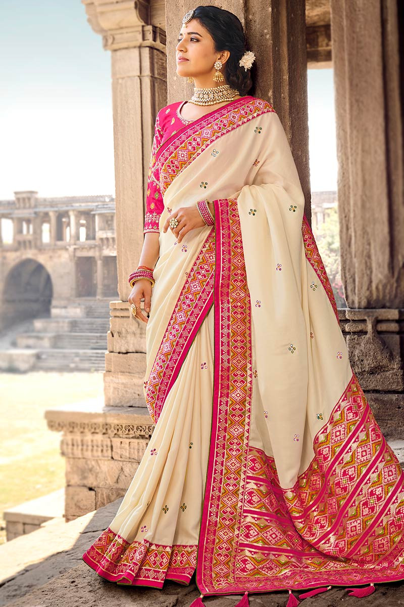 Cream Saree - Buy Trendy Cream Saree Online in India | Myntra