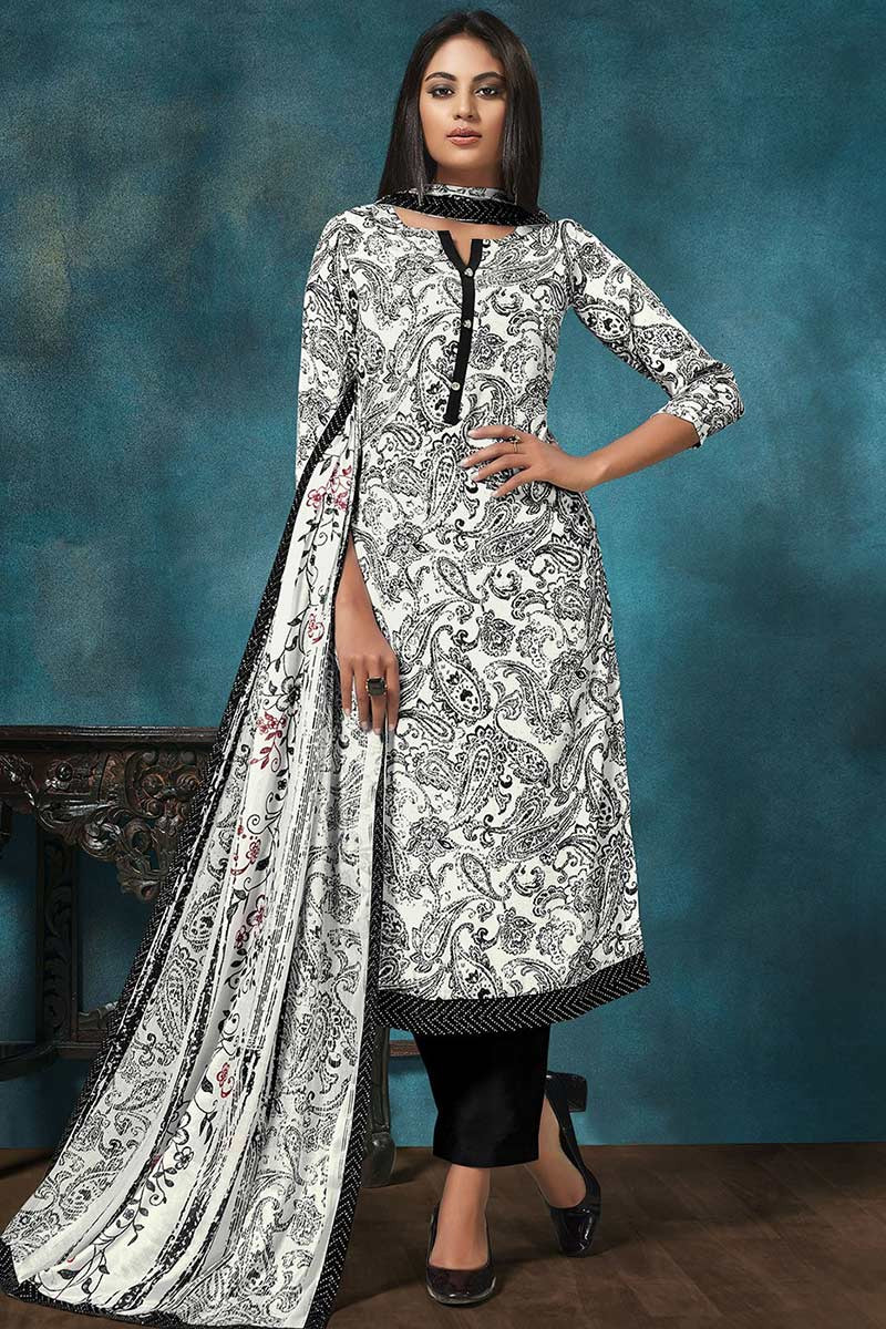 Black and white trouser suit shop