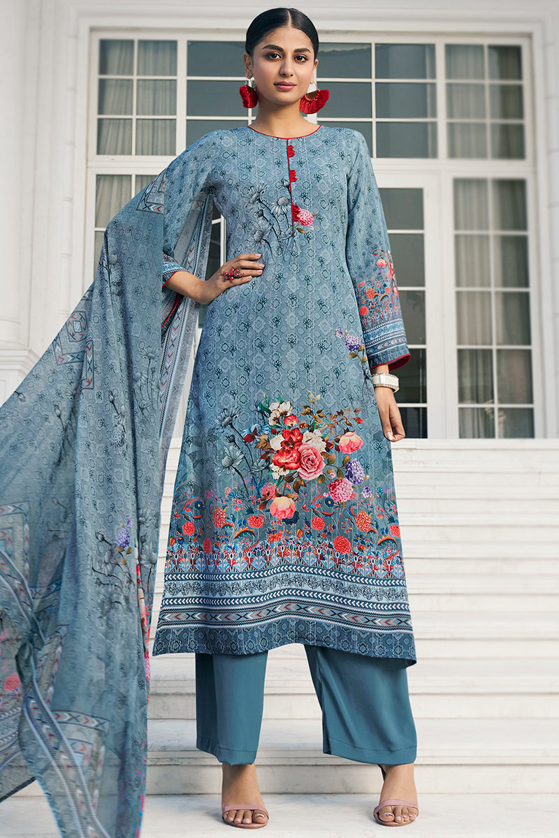Blue deals printed palazzo