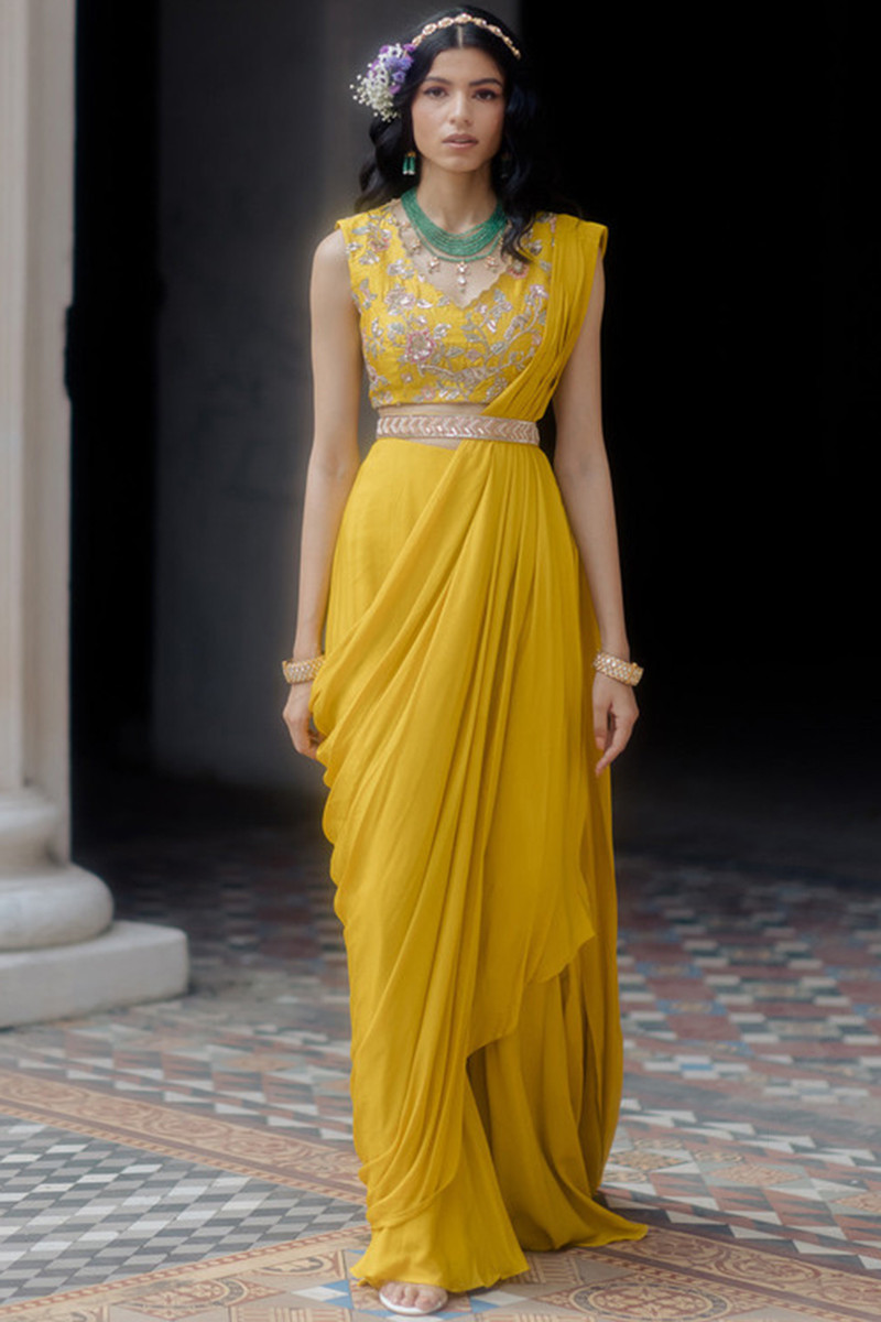 Buy Indo-Western Mehndi Designer Hindu Wedding Clothing Online for Women in  USA