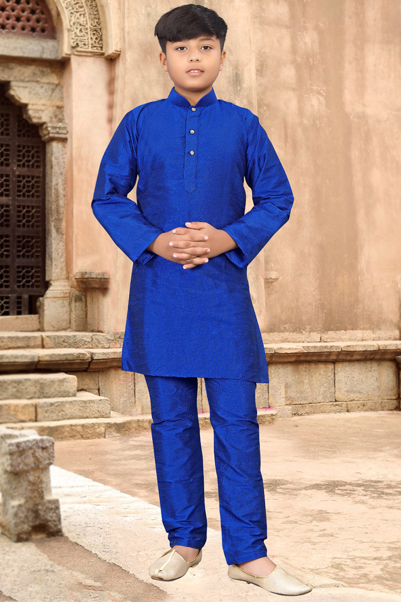 Stylish Dark Blue Kids Kurta Pajama Online for Boys MKPA04367