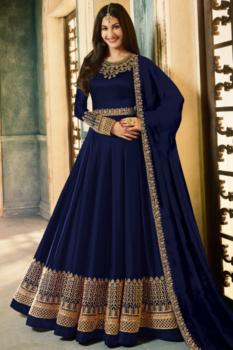 Dark sales blue anarkali