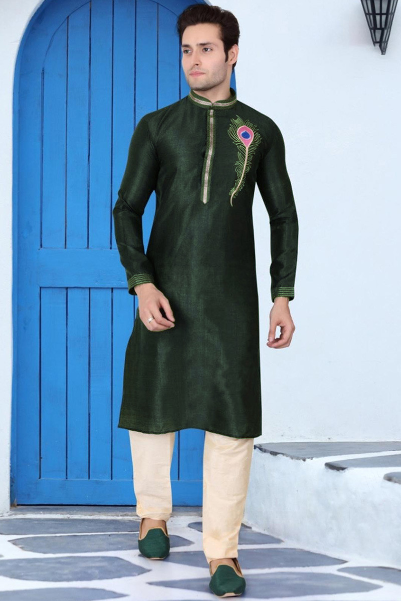 Kurta pajama store dark green