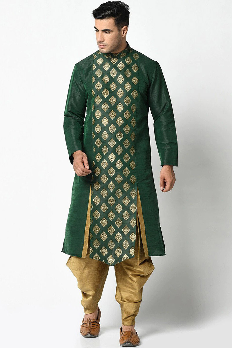 Pastel Mehndi Green Kurta Pajama For Men