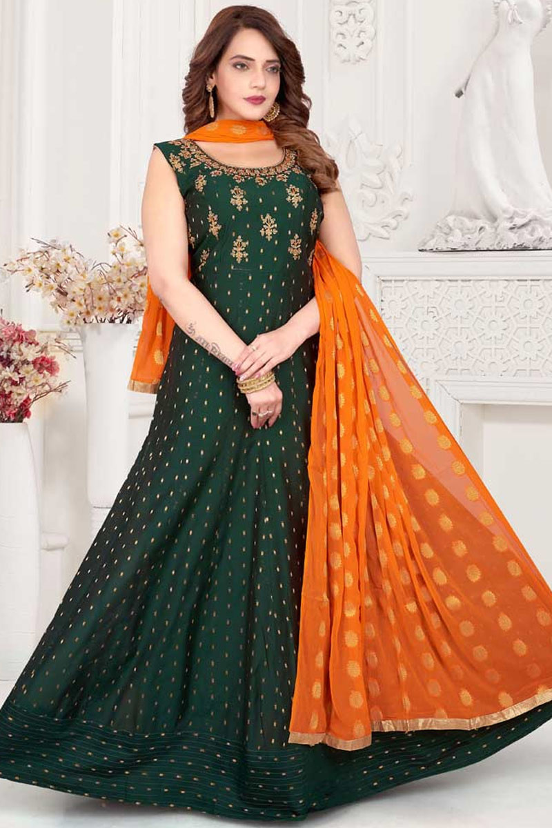 Orange green combination dress discount