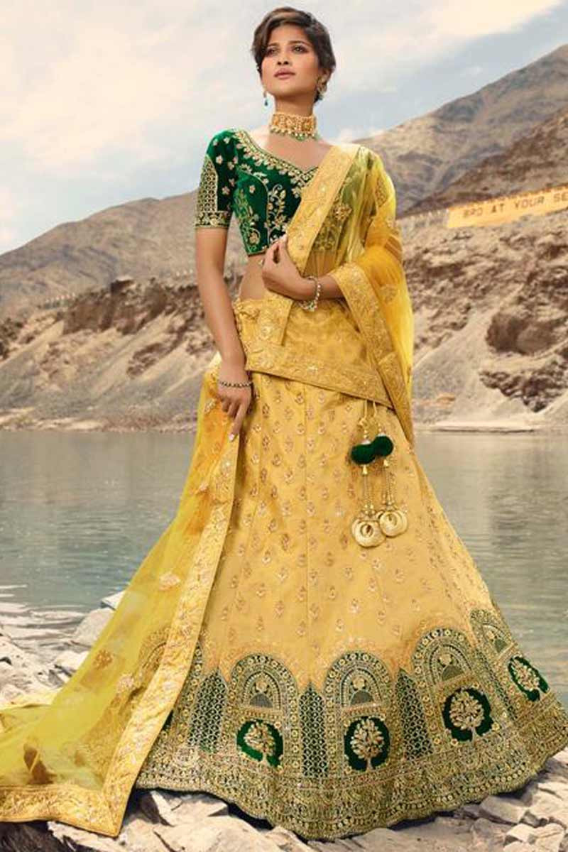 Buy MIRAN4EVER TIKTOK Yellow Girls Embroidered Lehenga Choli Set With  Dupatta Online at Best Prices in India - JioMart.