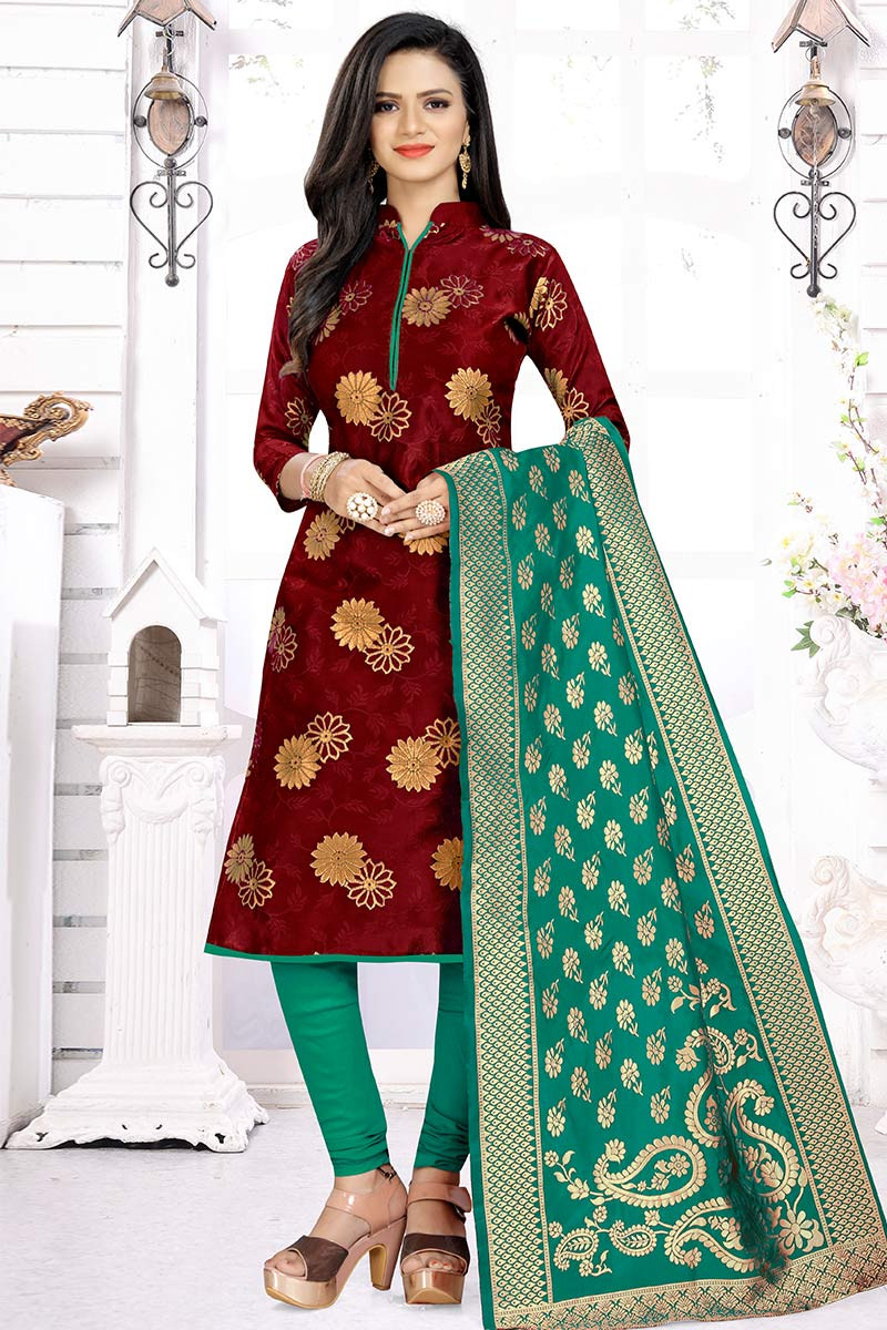 G1324 - Blue and Maroon partywear Palazzo suit set – Varshini Collections
