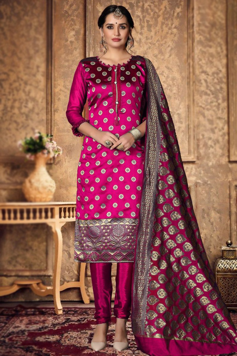 Banarasi top silk churidar