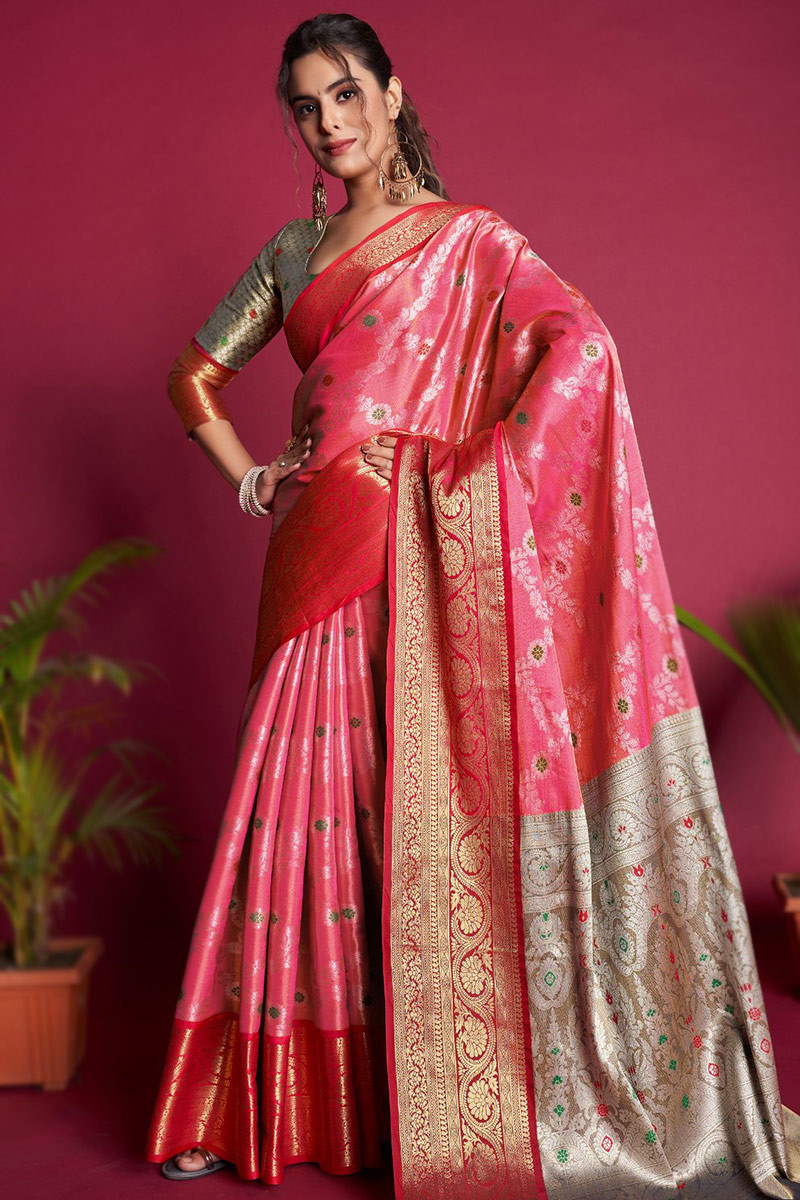 Light pink wedding silk saree – Thenianantham