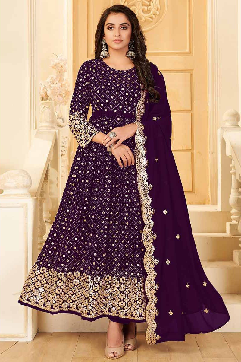Dark purple anarkali online
