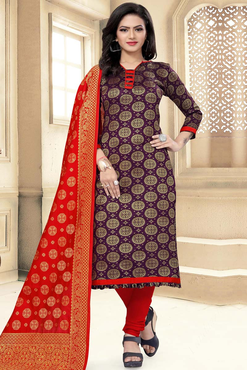 Embroidered churidar clearance dress material