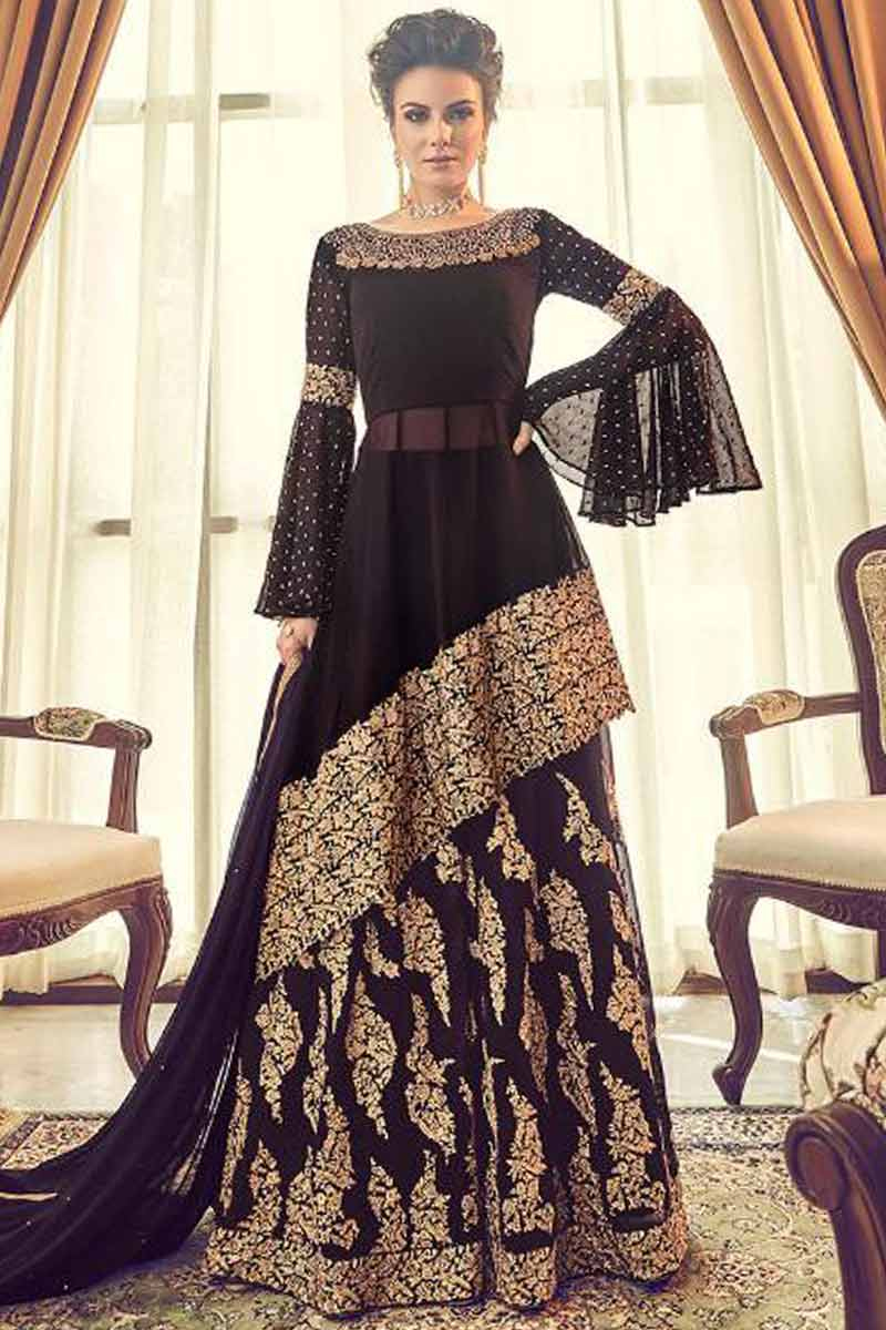 Dark Purple Color Silk Lehenga with Silk Choli