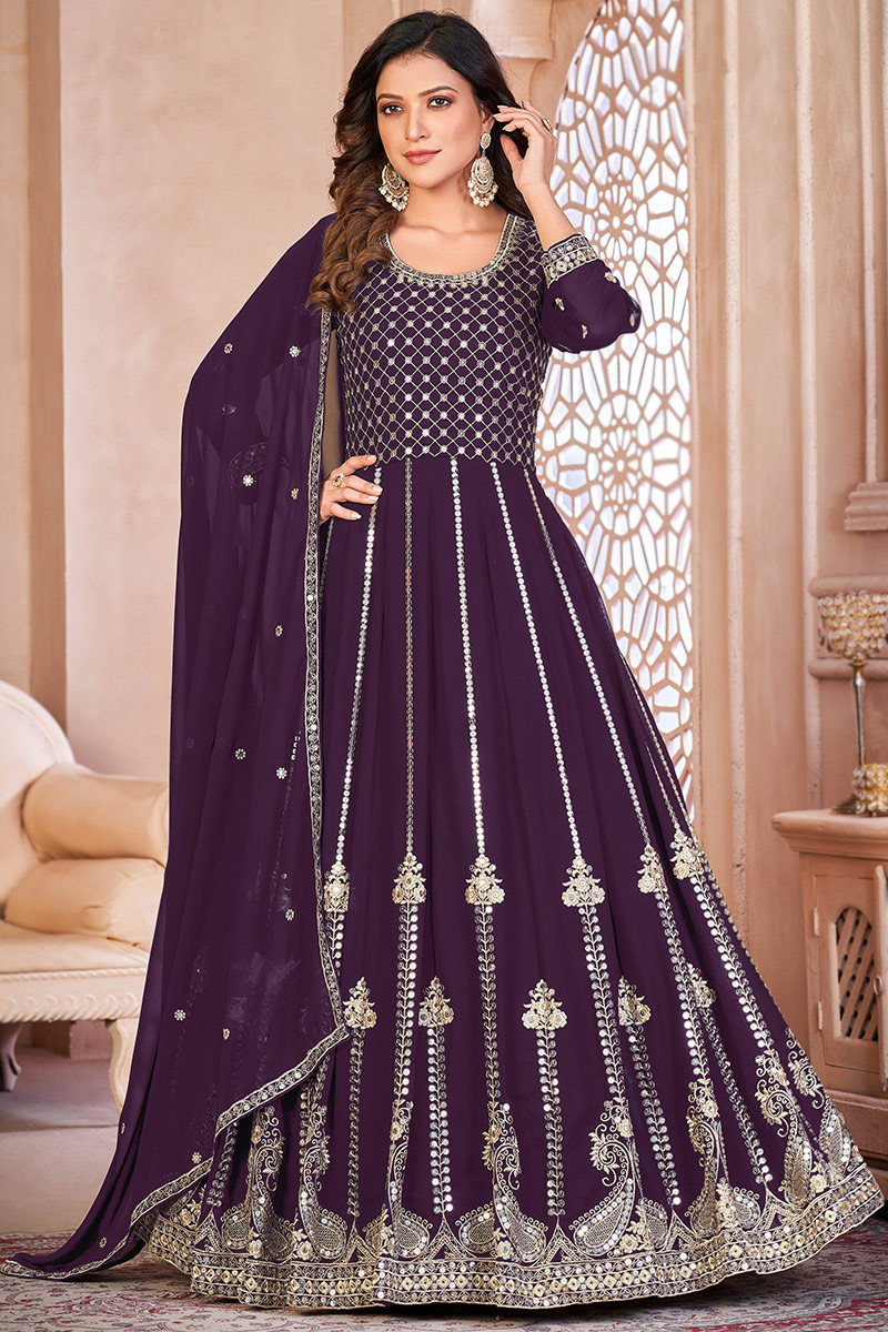 Dark purple hotsell anarkali
