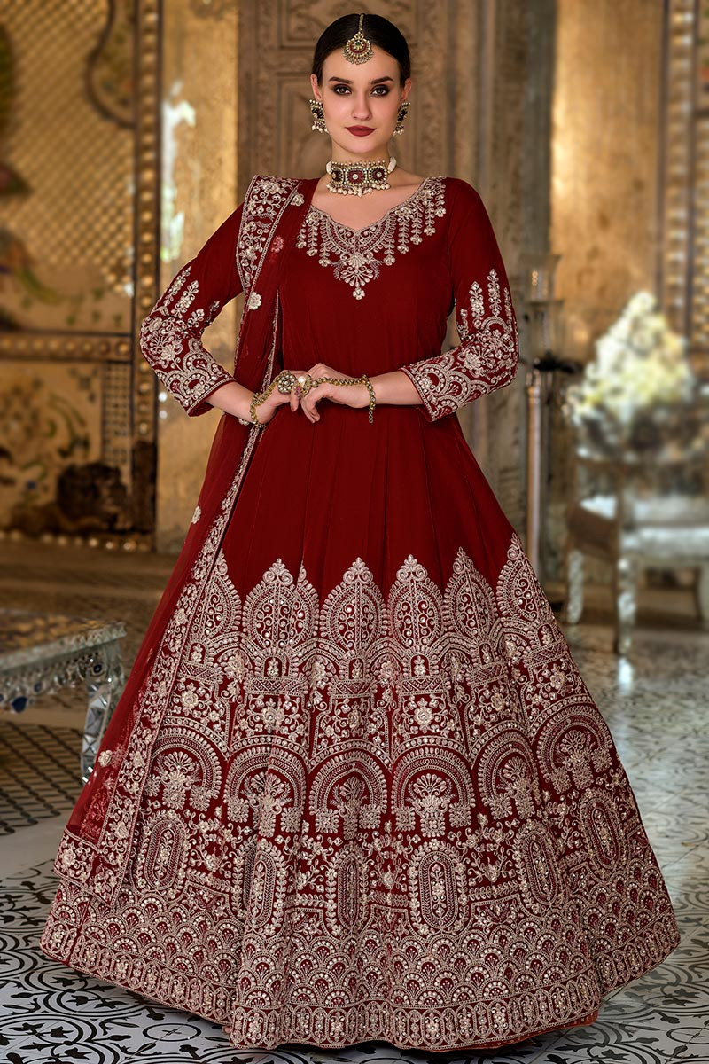 Velvet anarkali dress discount