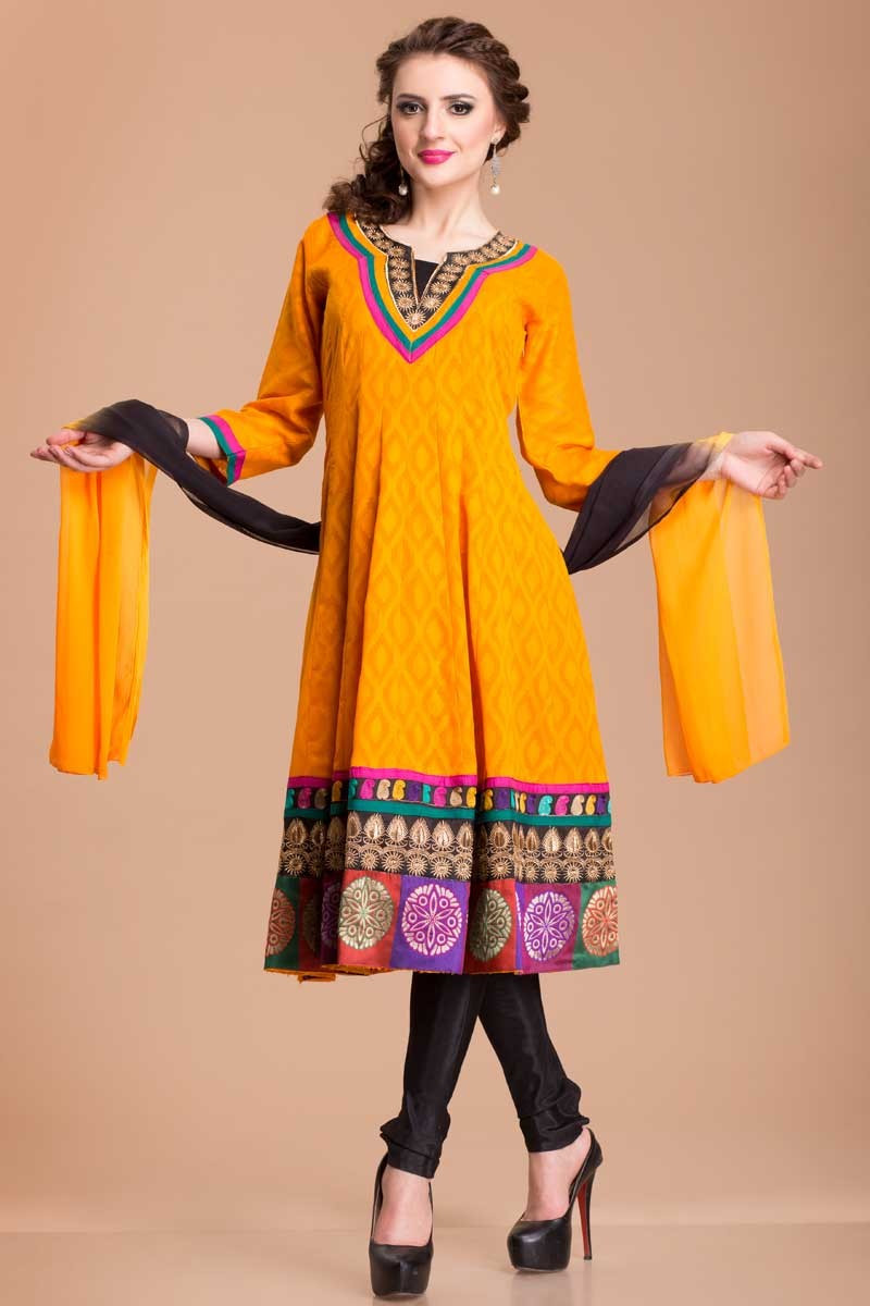 Cotton Anarkali Churidar Suit Designer Soft Cotton Anarkali with Chiffon Dupatta Churidar Suits