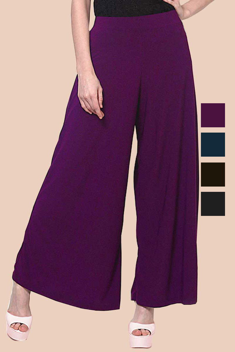 Buy Purple Color Lycra Palazzo Pant Online - 65014