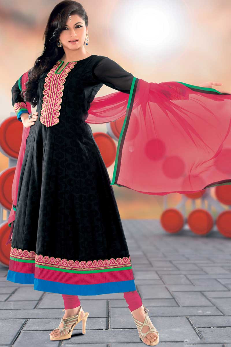 Black cotton frock outlet suit