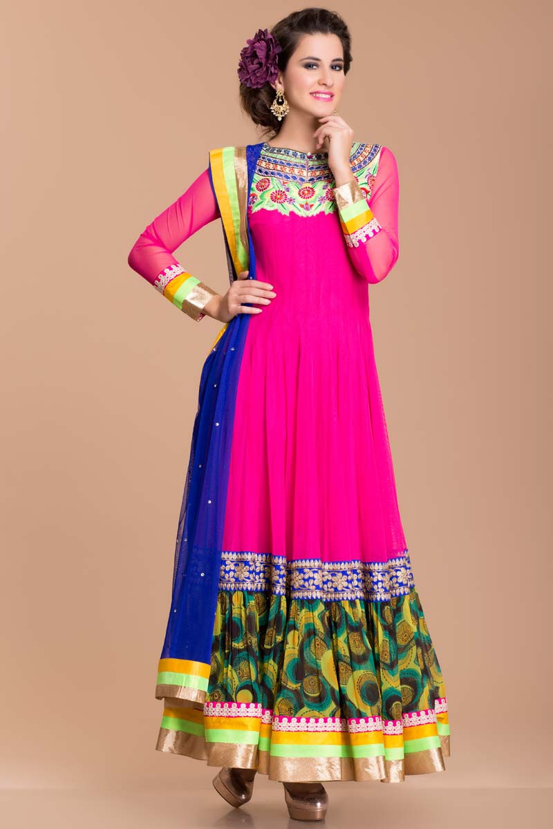 Colourful anarkali clearance