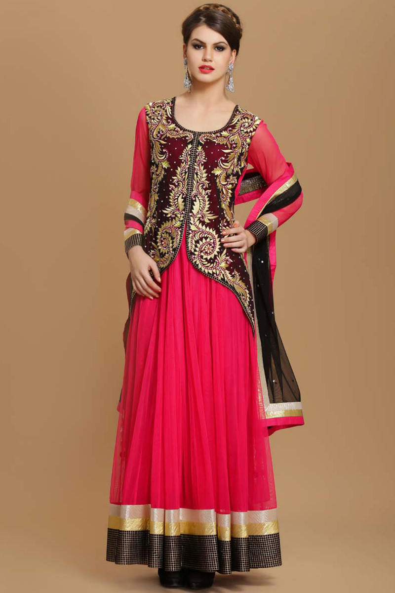 Grey Black Georgette Golden Thread work Designer party Anarkali salwar suit  for uk usa womens Girls | Abaya fashion, Fashion, Dress
