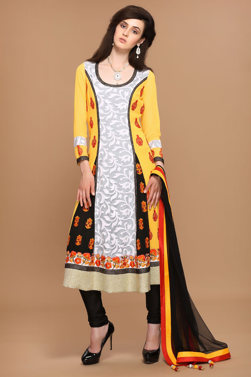 Yellow Viscose Churidar Suit on Eid Utsav are now available in our